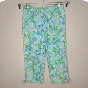 Oleg Casini Weekend Pants Floral Linen Cotton